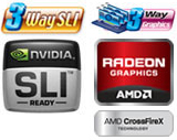 Multi-display Support with 3-way SLI™ and 3-way CrossFireX™