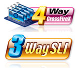4-way CrossFireX™ and 3-way SLI™ Support