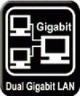 Dual Gigabit LAN cu funcţie Teaming