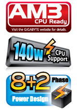 Soporte para la nueva generación de procesadores AMD de 45nm con Socket AM3