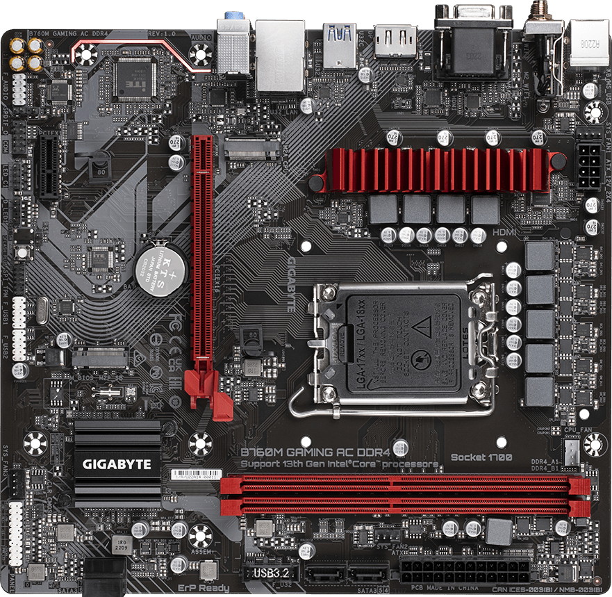 マザーボード GIGABYTE B760M GAMING AC DDR4 B760M GAMING AC DDR4 (Rev. 1.x) Motherboard - GIGABYTE Global
