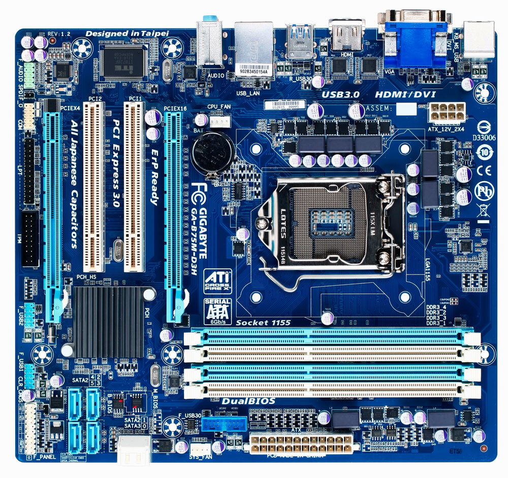 ATX　GIGABYTE　Rev1.2-　マザーボード　Micro　Intel　B75　LGA1155　GA-B75M-D3H/A
