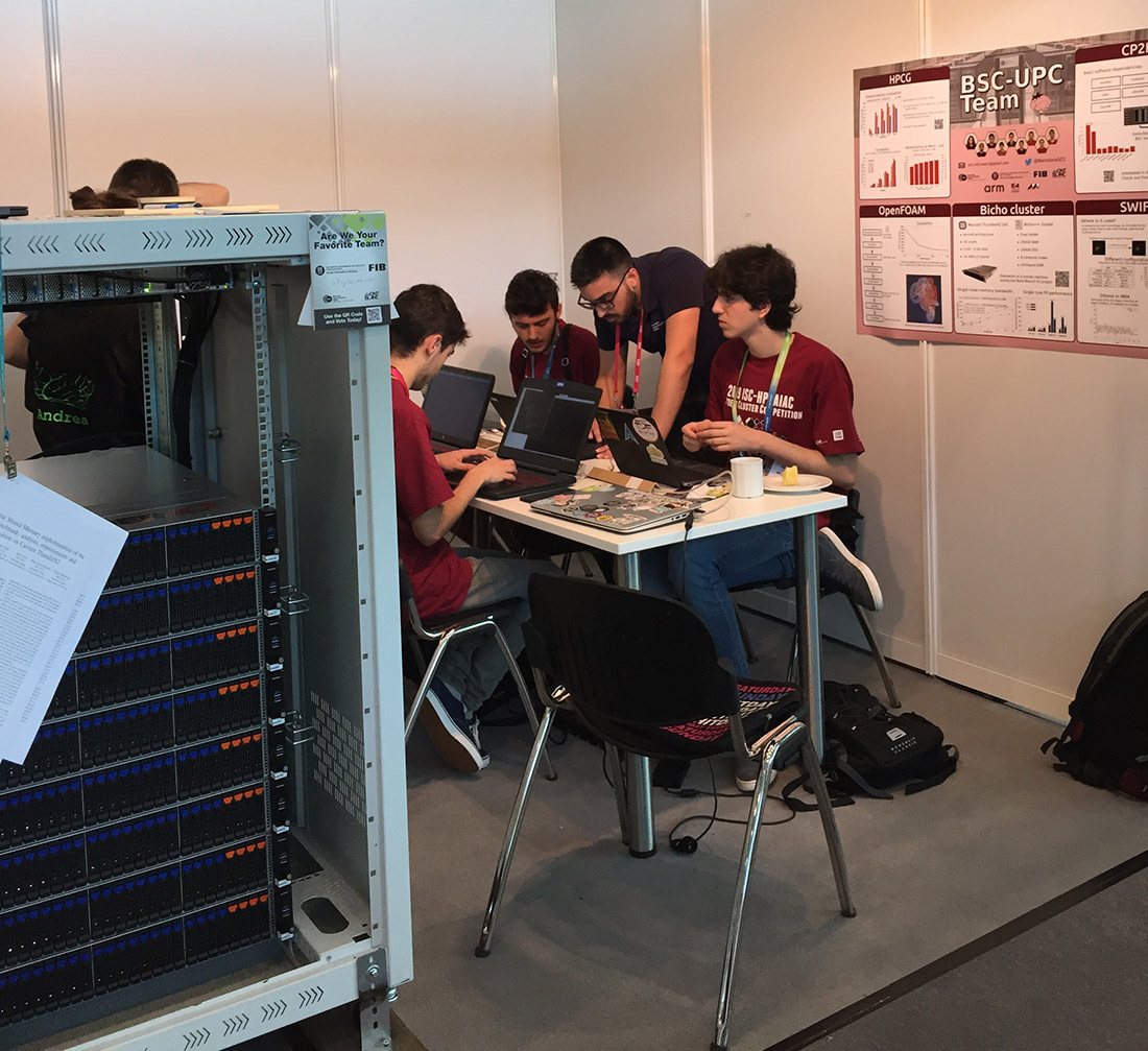 UPC Les Maduixes with their GIGABYTE / Marvell ThunderX2 Arm HPC cluster