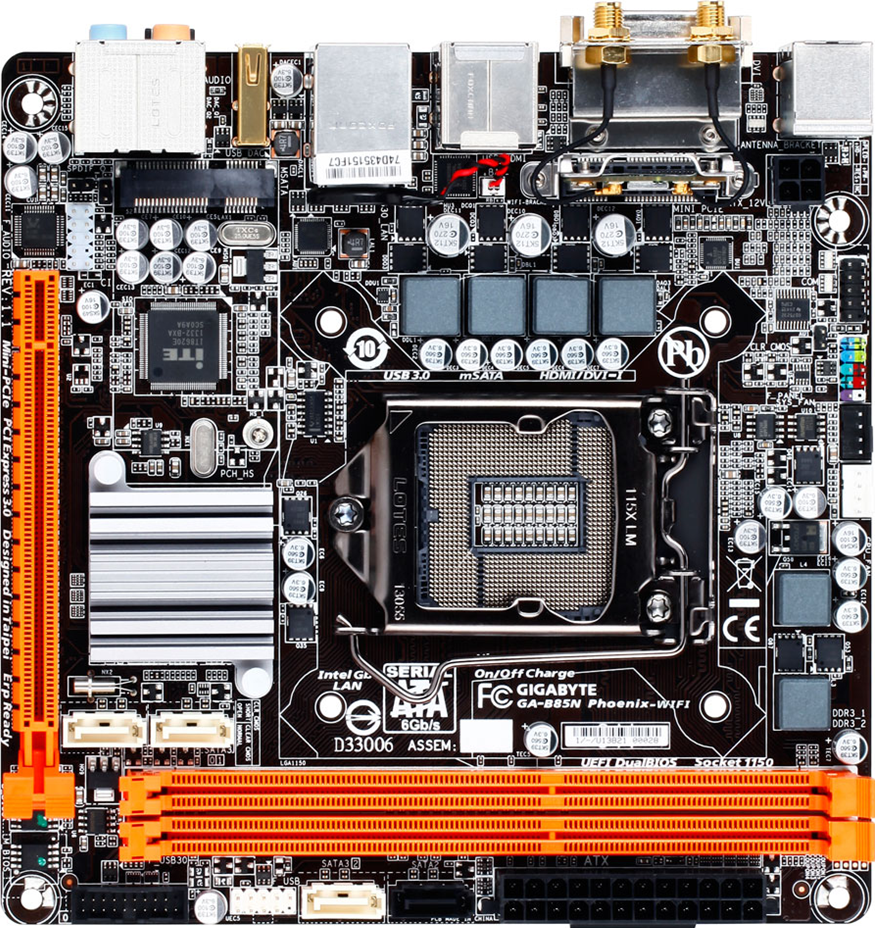 GIGABYTE B85N Phoenix WIFI メモリ 16GB GA-B85N Phoenix-WIFI (Rev. 1.1) Motherboard Specifications