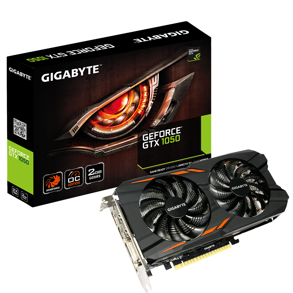 GeForce GTX 1050 Windforce OC 2G Support Graphics Card