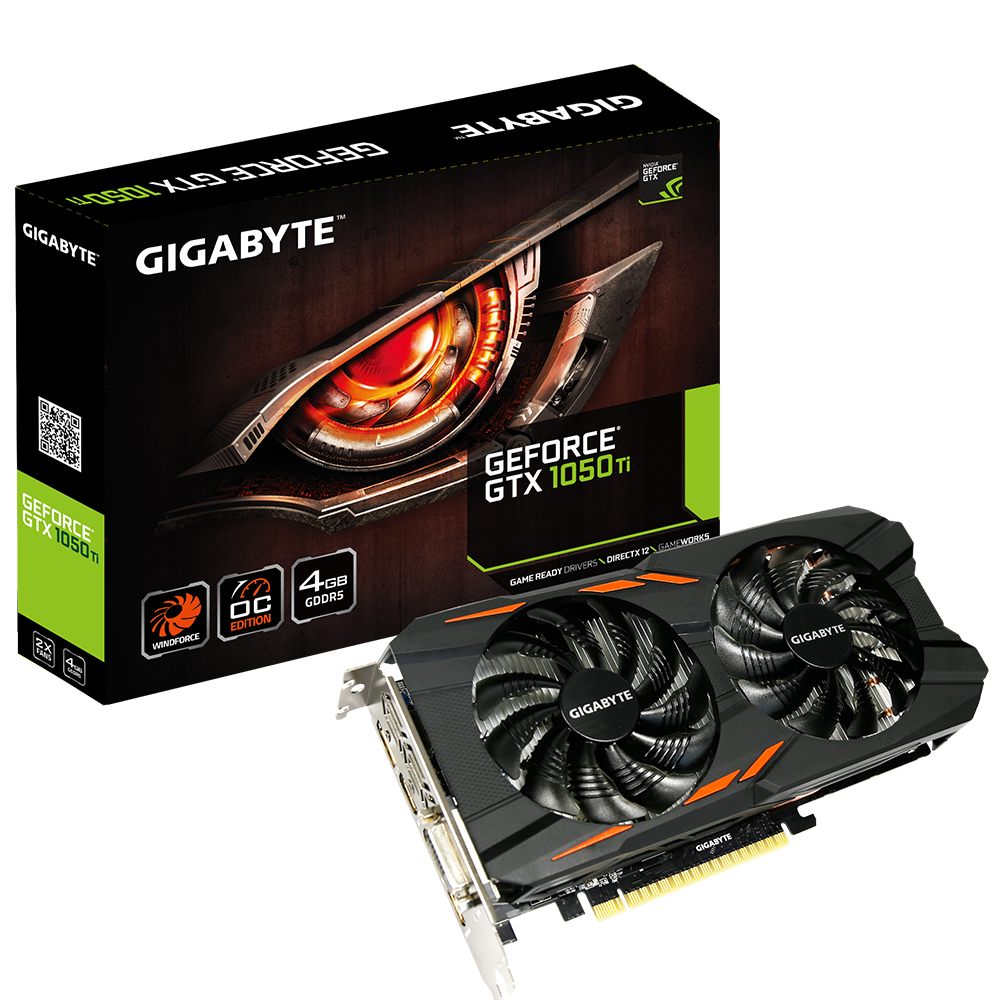 GeForce GTX 1050 Ti Windforce OC 4G Support Graphics Card