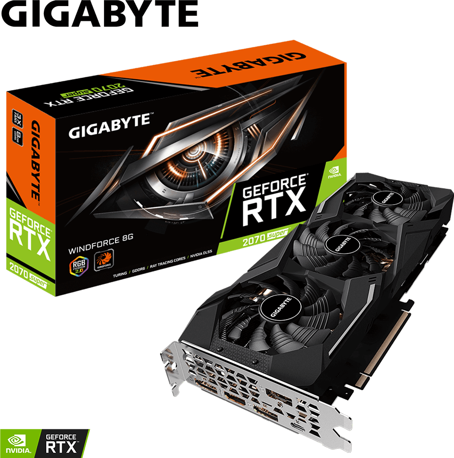 GeForce® RTX 2070 SUPER™ WINDFORCE 8G Graphics Card - GIGABYTE Global