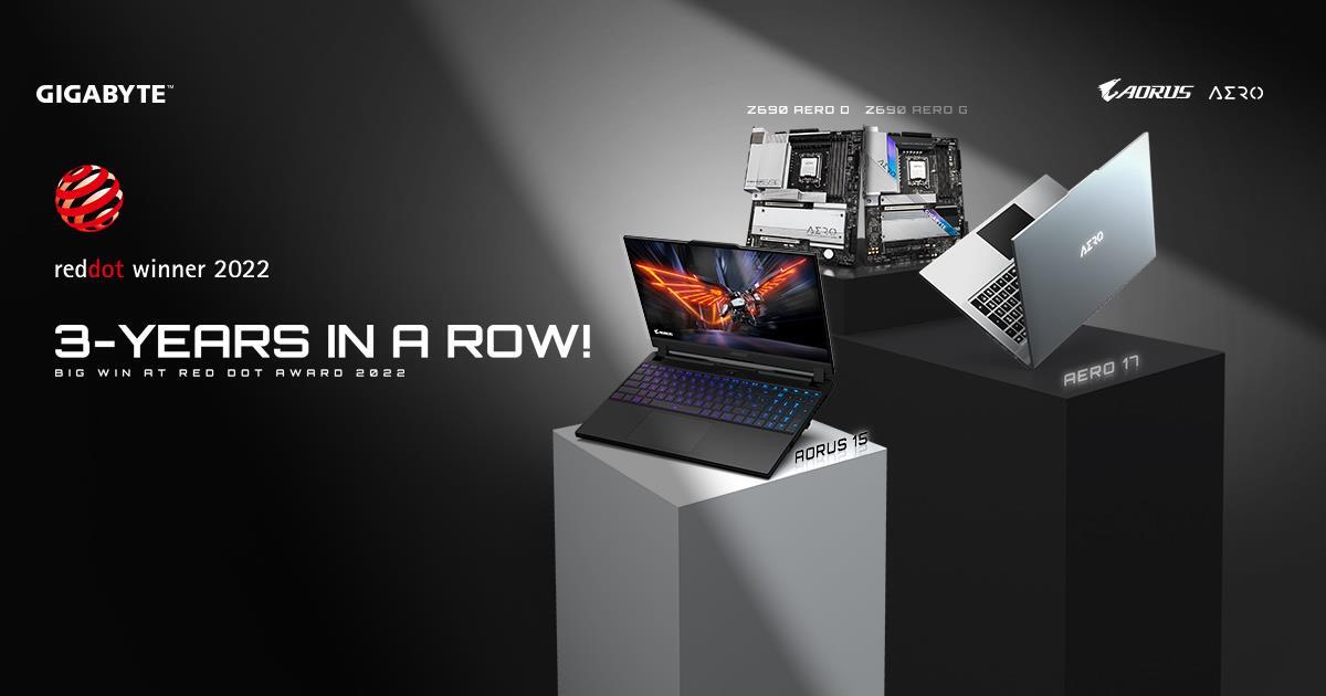 GIGABYTE Laptops Win the 2022 Red Dot Design Award – Three years in a row!