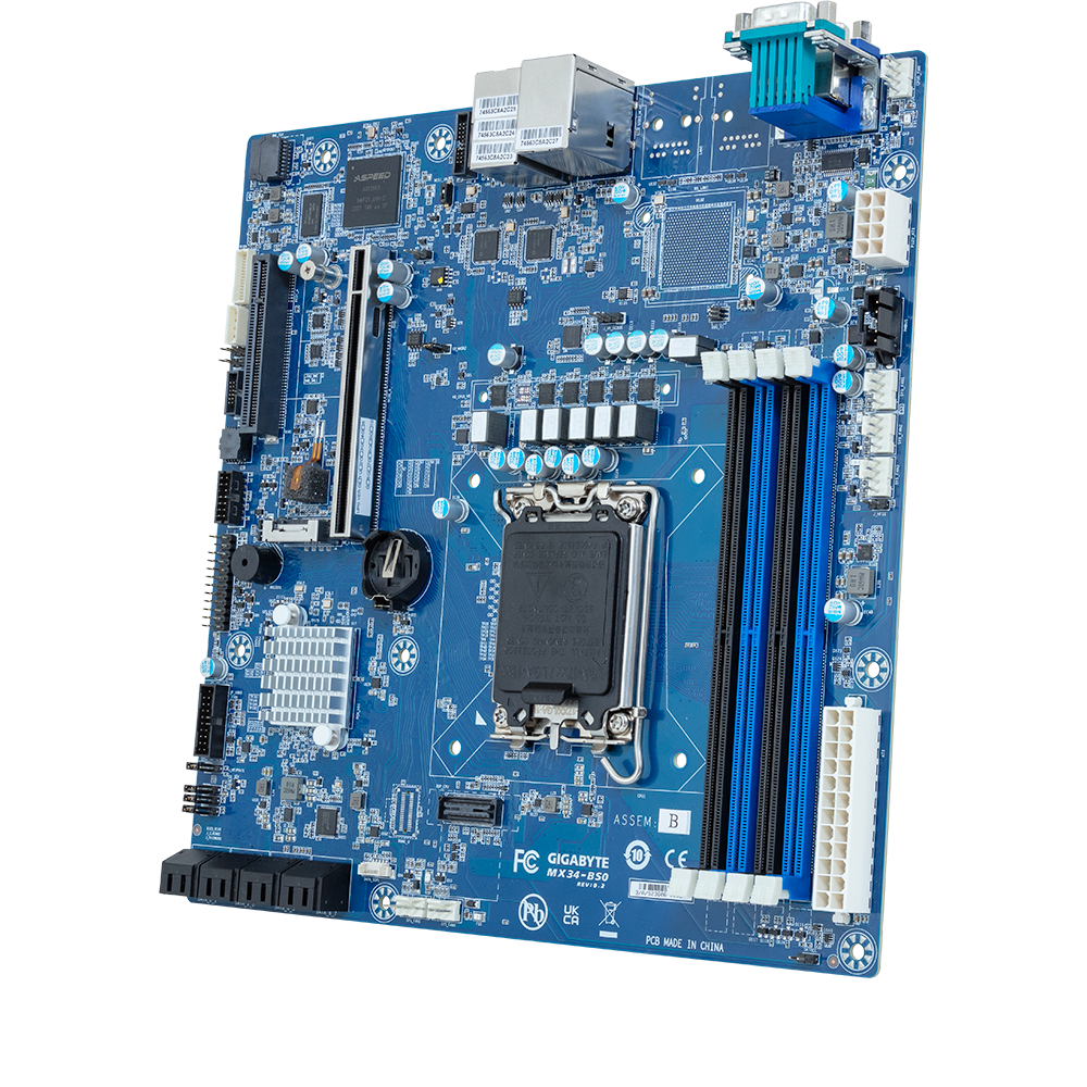 Placa Mãe para Servidor Intel Xeon Gigabyte MX33-BS0 (LGA 1200 DDR4 ECC)  Chipset C252 Dual LAN