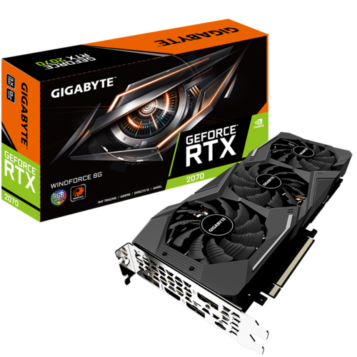 Gigabyte GeForce RTX 2070 Windforce 8G Graphics Card, 3X Windforce Fans,  8GB 256-Bit GDDR6, GV-N2070WF3-8GC Video Card