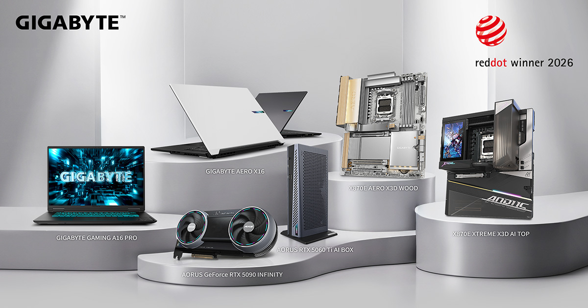 GIGABYTE Wins Red Dot Design Award Across Its AI Product Lineup