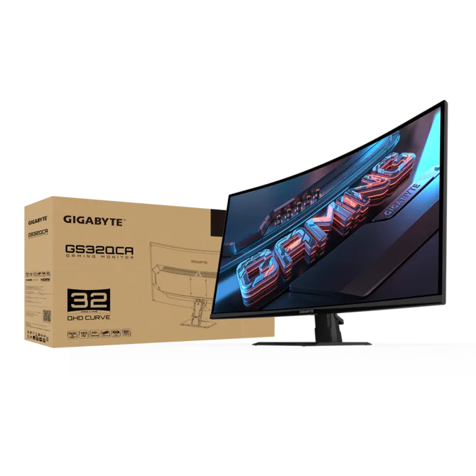 Монитор 31.5' Gigabyte GS32QCA EU VA 2560x1440, 180 Гц, 1 мс (MPRT), 16:9, 250 кд/м², изогнутый (1500R), 2×HDMI 2.0, DP 1.4, 3.5 Jack, HDR Ready, FreeSync, черный, фото8