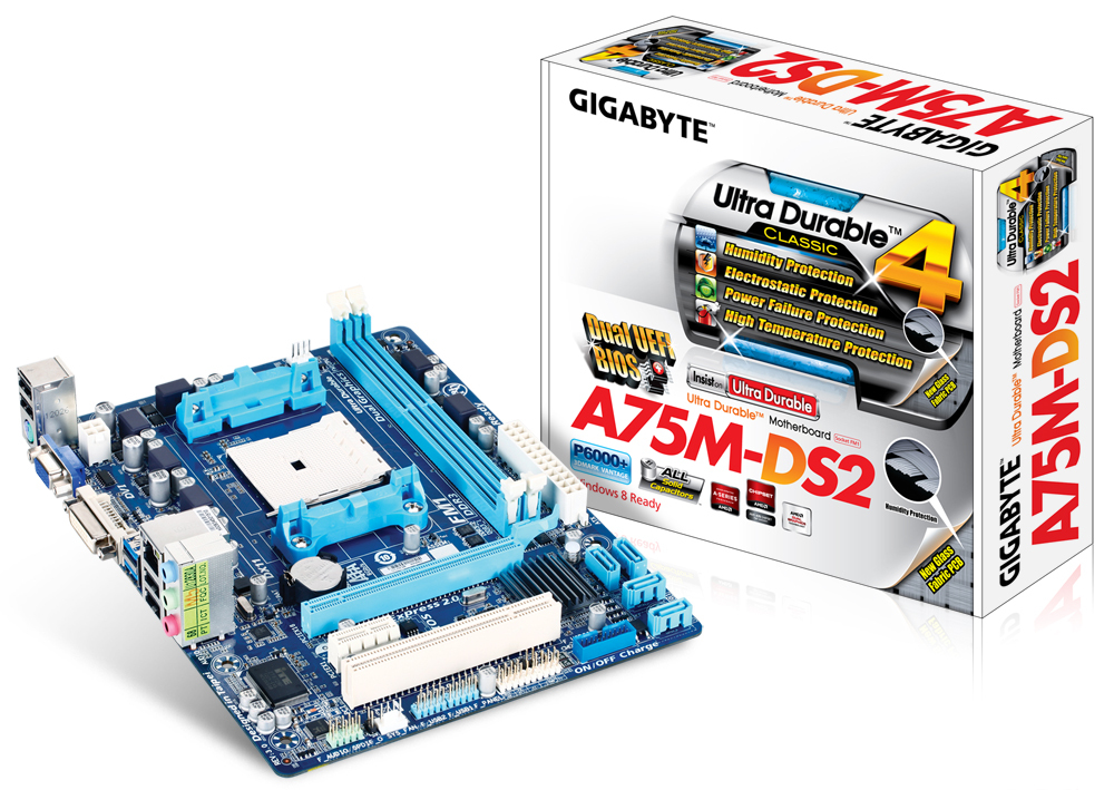 Материнская плата gigabyte a520m k. Материнская плата Gigabyte ga-a75m-s2v. Ga-a75m-ds2 fm1. Gigabyte ga-a75m-ds2. AMD a75 материнская плата.