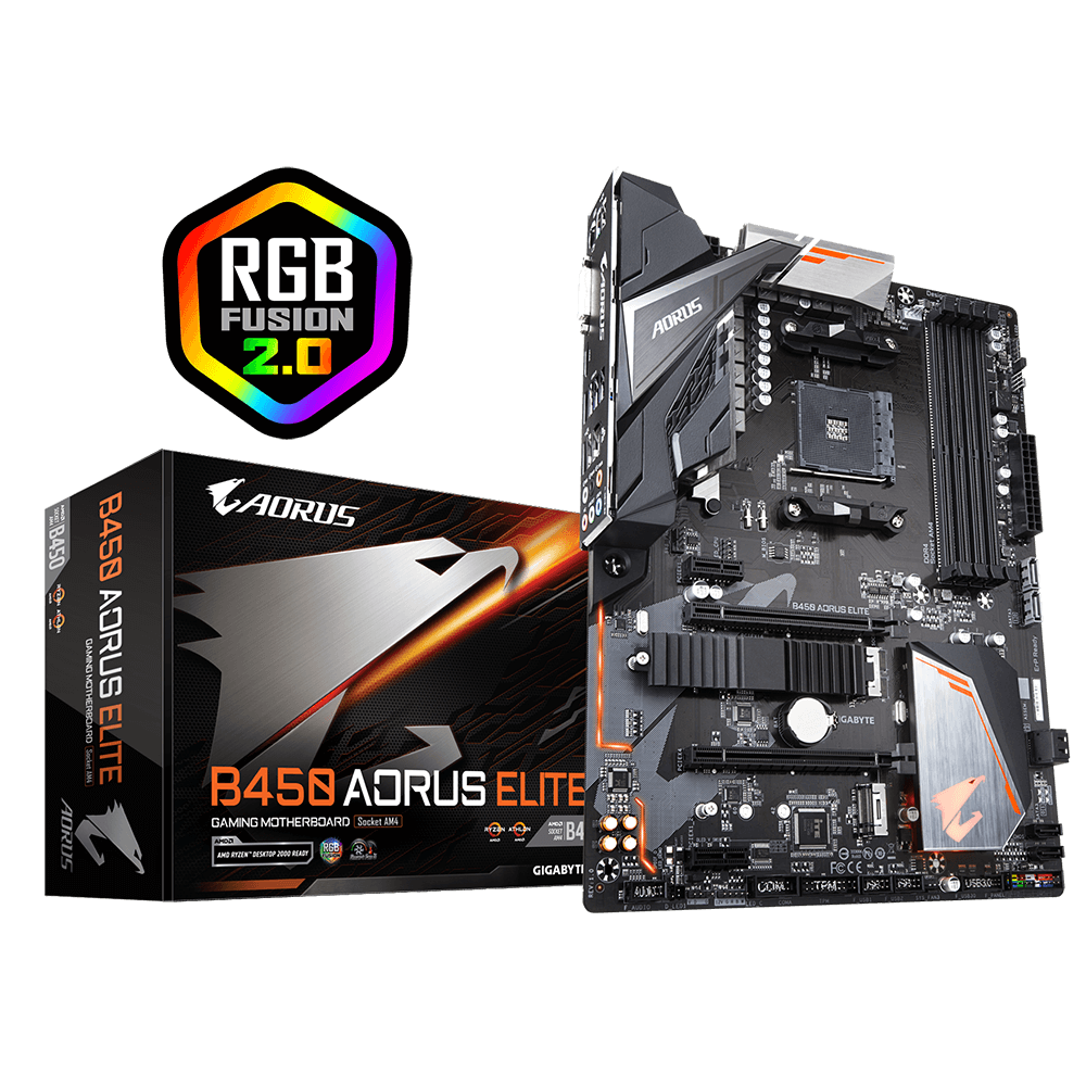 GIGA-BYTE 【美品・簡易動作確認・BIOS最新】GIGABYTE B450 AORUS ELITE AMD AM4 チップセット Ryzen Athlon 対応