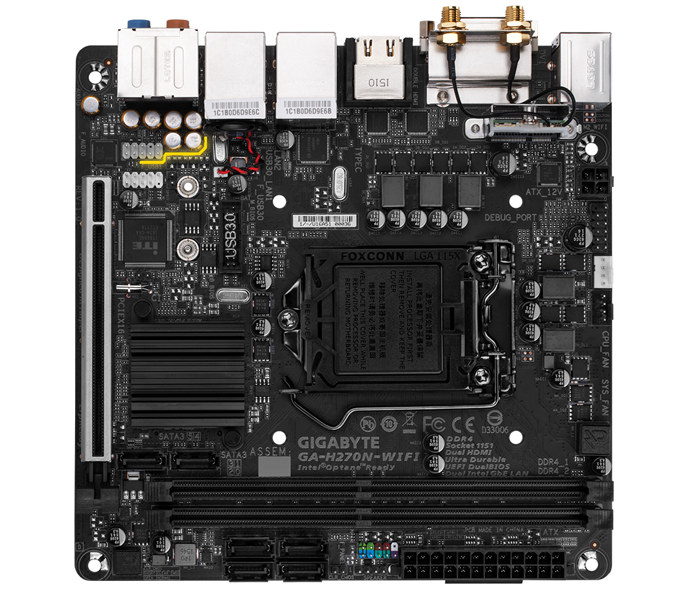 GIGABYTE GA-H270N-WIFI 動作品 マザーボードPCパーツ - PCパーツ