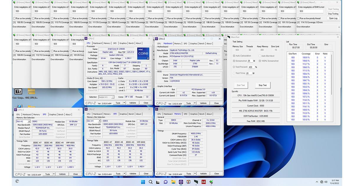 A GIGABYTE a TEAMGROUP-pal elérte az XMP DDR5-8000 csúcsteljesítményt