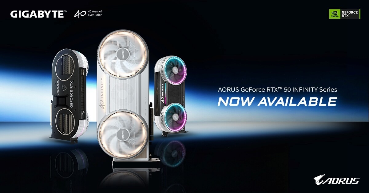 GIGABYTE Announces the Availability of AORUS GeForce RTX™ 50 INFINITY Series Graphics Cards