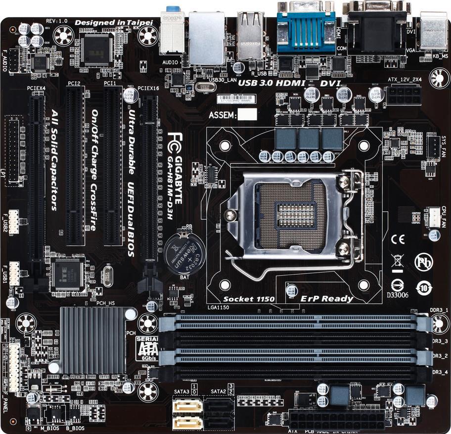 GA-H81M-D3H (Rev. 1.0) Motherboard - GIGABYTE Global