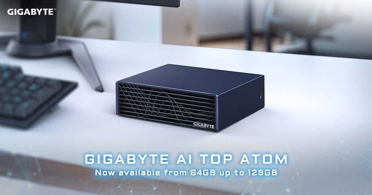 GIGABYTE AI TOP ATOM 64GB Unified Memory Version Expands Possibilities for Desktop AI Development
