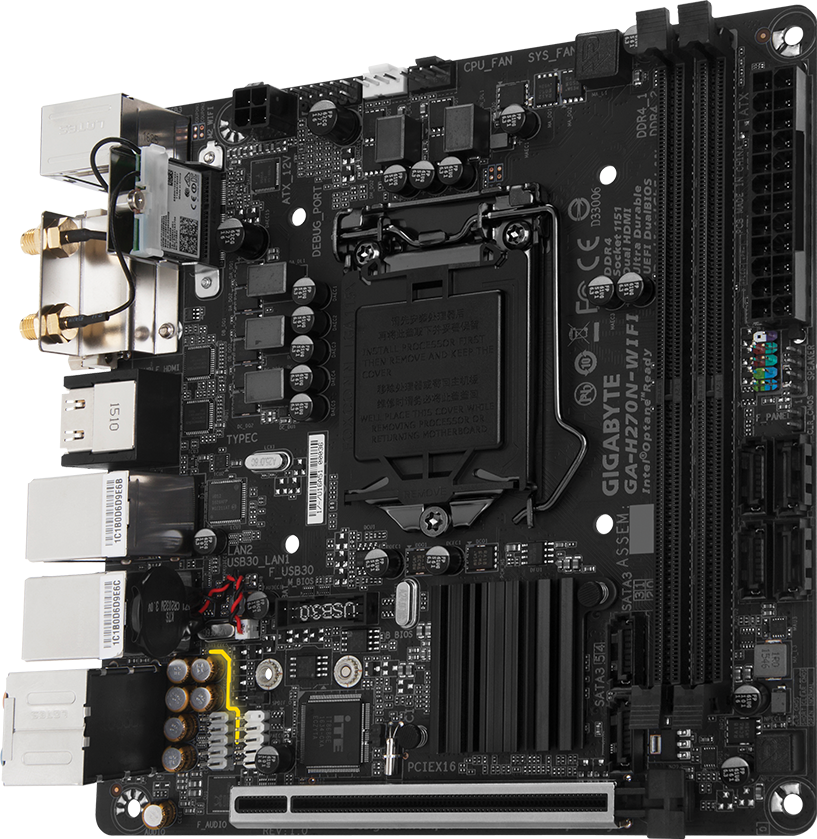 GIGABYTE GA-H270N-WIFI 動作品 マザーボード GA-H270N-WIFI (Rev. 1.0) Motherboard - GIGABYTE Global