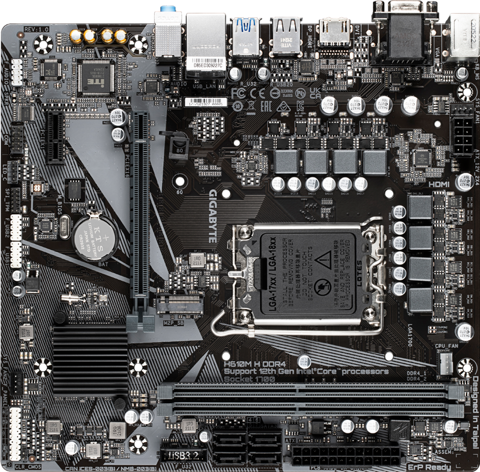 Gigabyte H610M H DDR4 (H610, mATX) — view 2