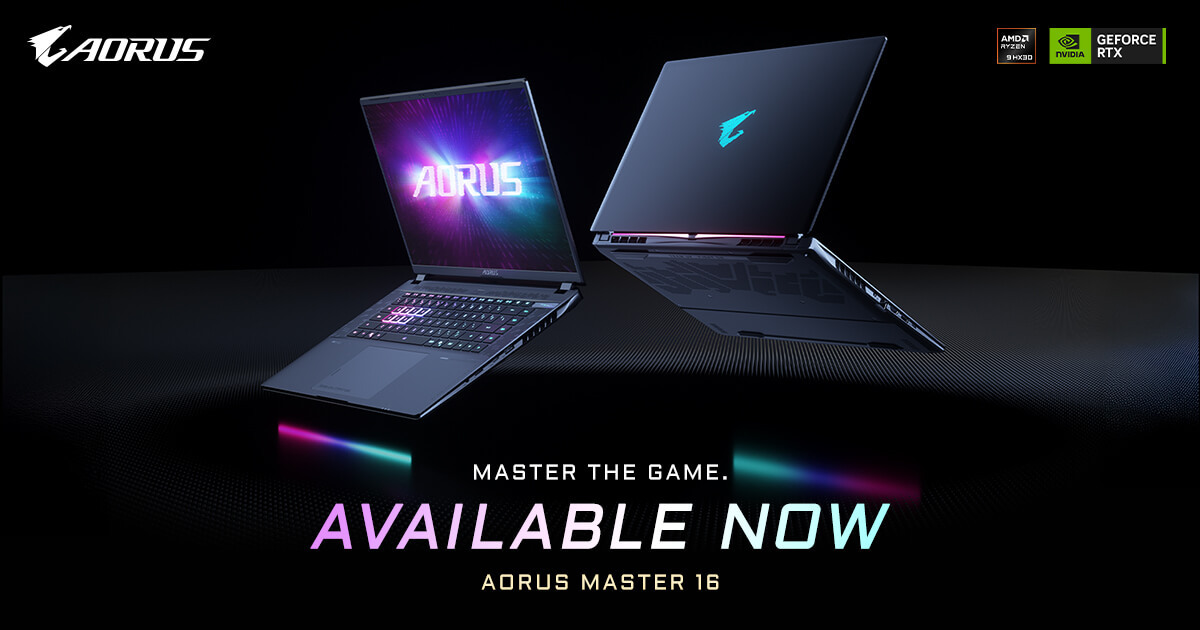 GIGABYTE Announces AORUS MASTER 16 Now Available, Built for AI-Powered Performance and Immersive Play
