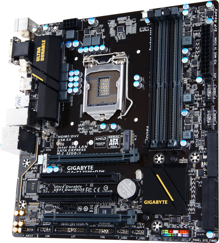 i7-7700+GA-H170M-D3H DDR3+メモリ4GB+クーラー GA-Z170M-D3H (Rev. 1.0) Placas-mãe - GIGABYTE Brazil