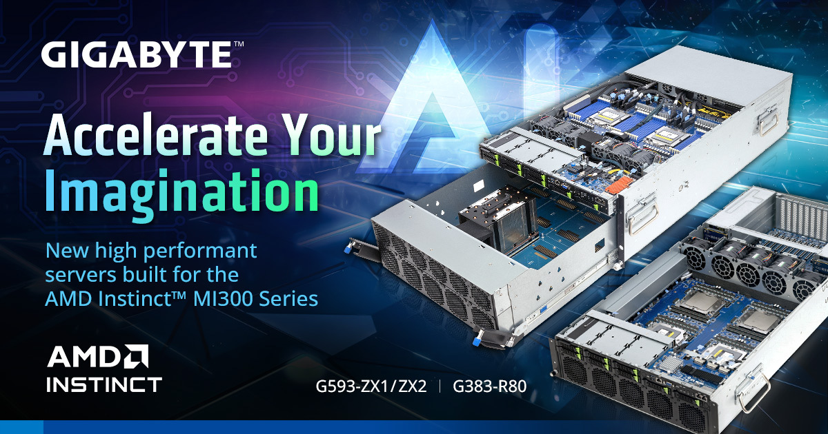 GIGABYTE Unveils Next-gen HPC &amp; AI Servers with AMD Instinct™ MI300 Series Accelerators