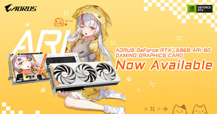 GIGABYTE Announces AORUS GeForce RTX™ 5060 ARI Edition Graphics Card is Available