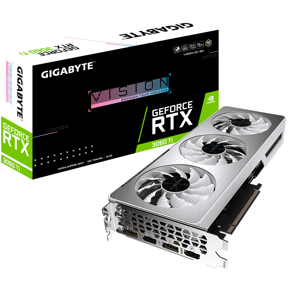 最終在庫限り GIGABYTE (ギガバイト) GeForce RTX 3060 Ti Vision OC 8G グラフィックスカード WIN  グラフィックボード、ビデオカード SWEETSPACEICECREAM