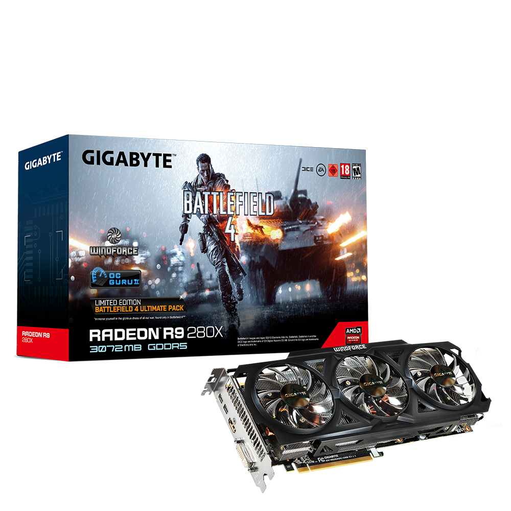 限定数のみ GIGABYTE ビデオカード R9-280X搭載 GV-R928XOC-3GD REV2