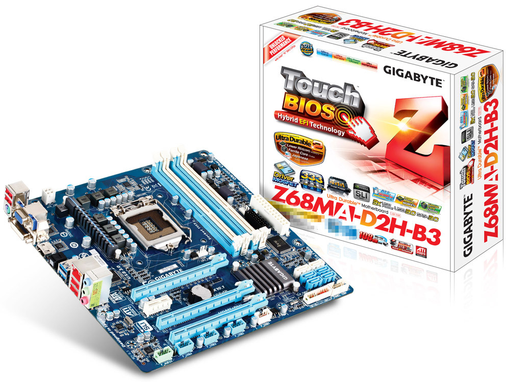 GIGABYTE LGA1155 intel Z68(B3) Micro ATX GA-Z68MA-D2H-B3-