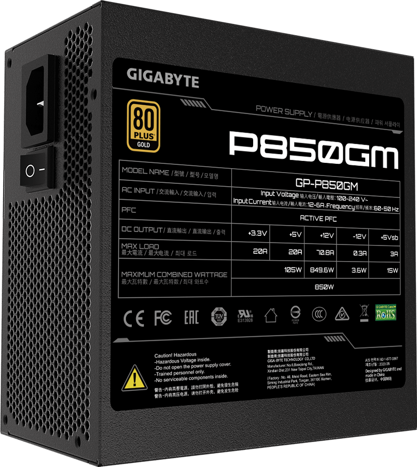 P850GM Power Supply - GIGABYTE U.S.A.