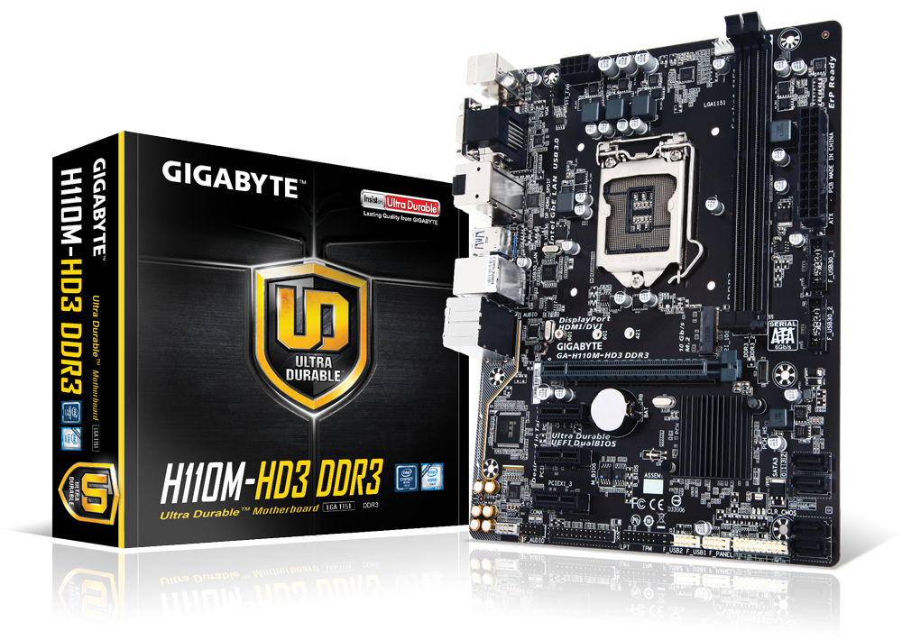 GA H110M HD3 DDR3 rev. 1.0 Overview Motherboard GIGABYTE Global