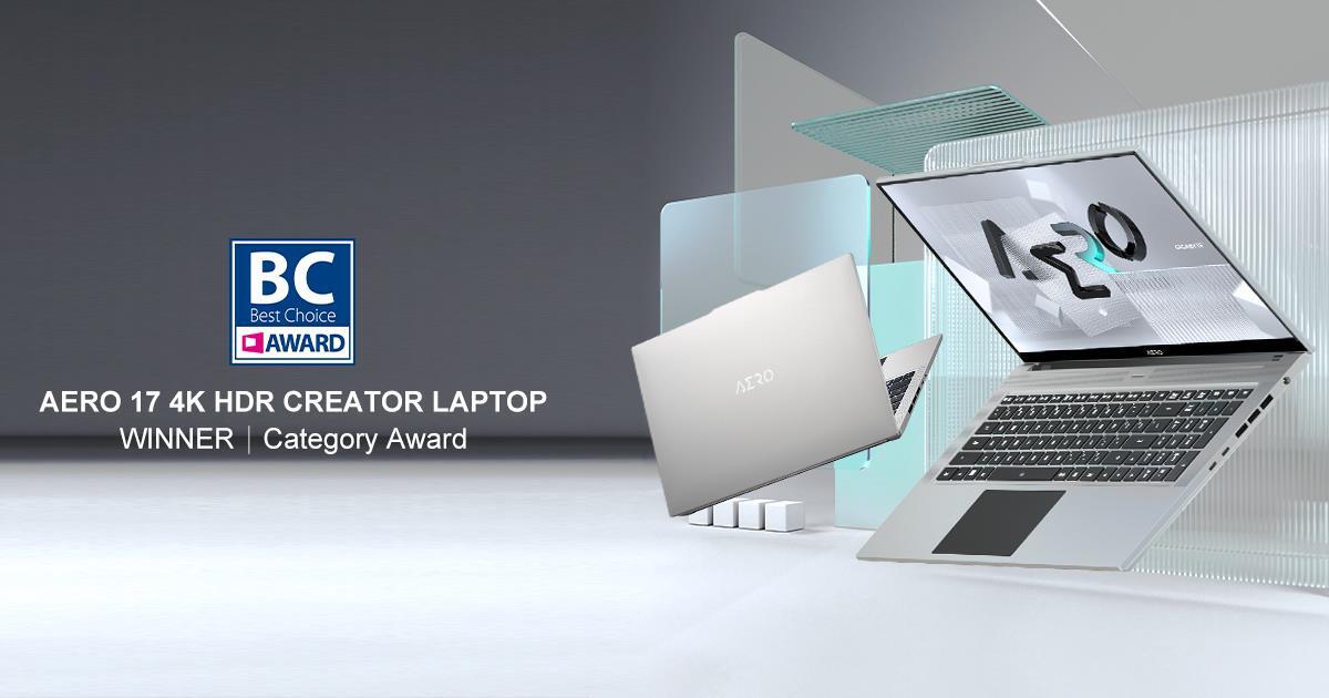 GIGABYTE AERO 4K HDR CREATOR LAPTOP WINS BC Award