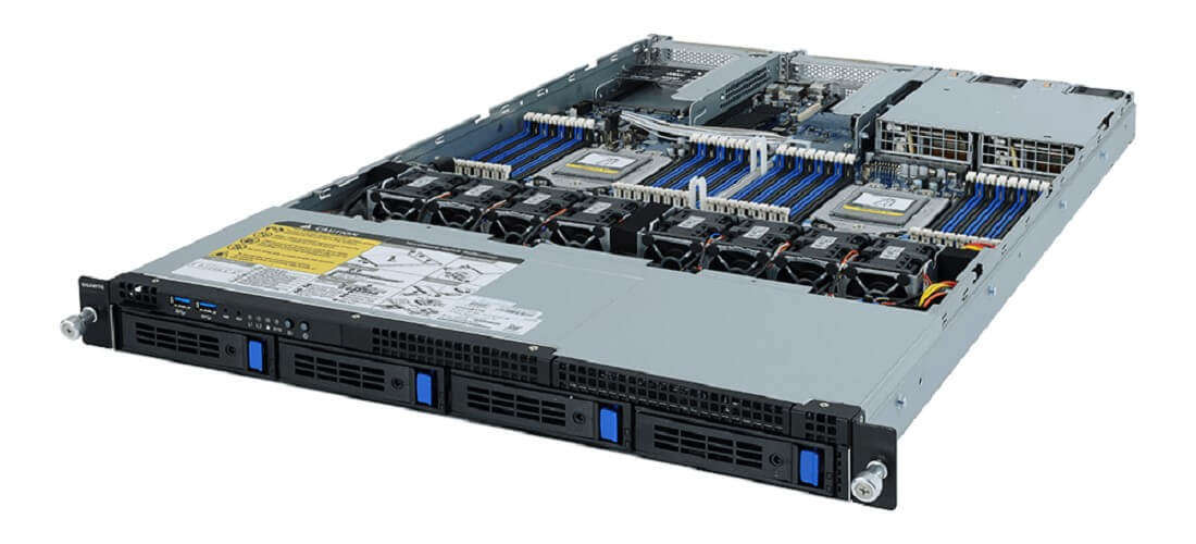The R182-Z90 is a versatile Rack Server that benefits from the greater bandwidth, higher memory speed, and M.2 drive capacity of its AMD EPYC™ processors. Pair that with its small footprint and 4 SATA hot-swappable HDD/SSD bays, and you have a server ideal for business-critical workloads.