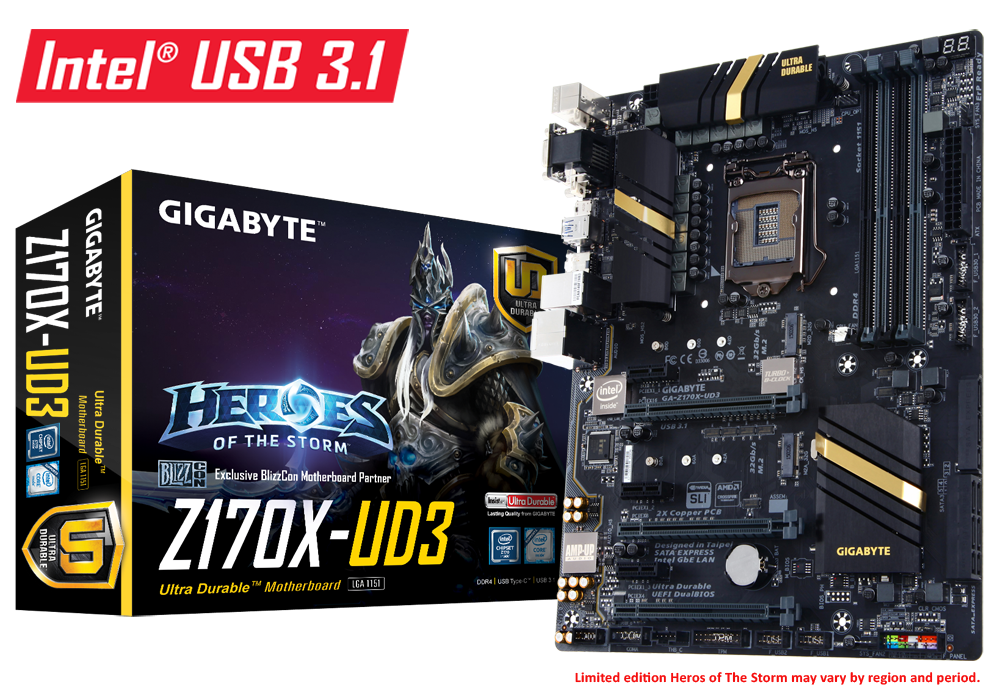 GIGABYTE Z170X-UD3&i7 6700付　マザーボード+CPU