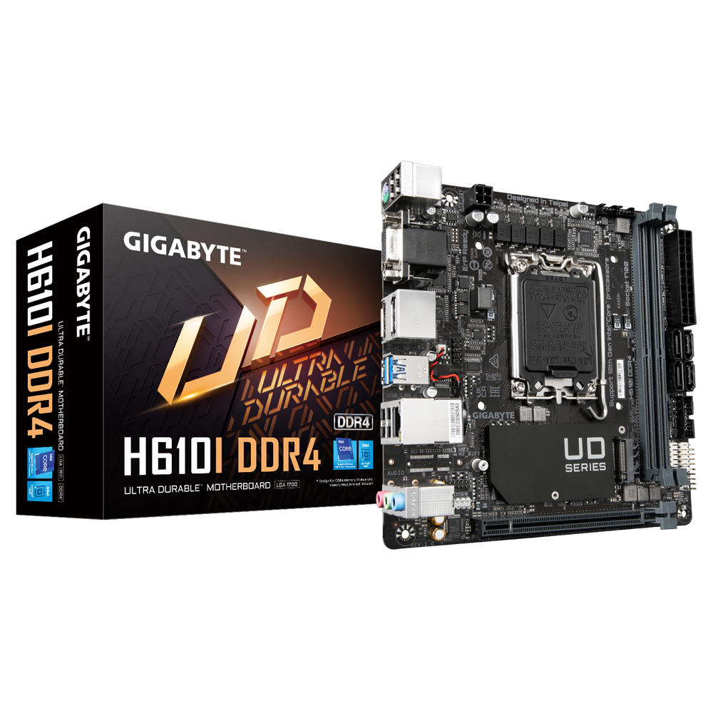 Gigabyte H610I DDR4 Intel Motherboard Supports Intel 12th, 13th & 14th Gen Processors - Green Apple Compunet
