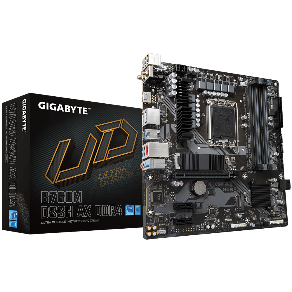 GIGABYTE B760M DS3H AX DDR4 Wi-Fi Intel Motherboard Supports Intel 12th, 13th & 14th Gen Processors - Green Apple Compunet