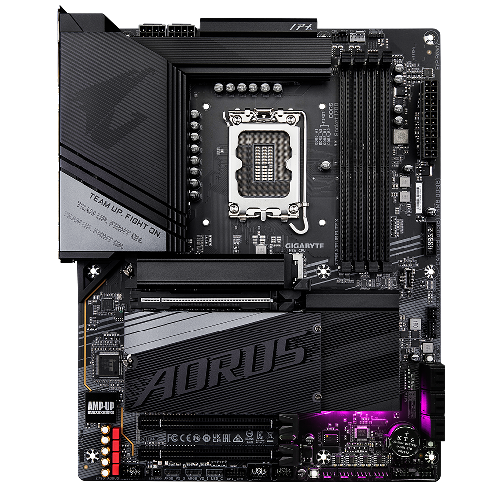 Gigabyte h610m h v3 ddr4 microatx plošča stranski pogled na pcie in m. 2 režo