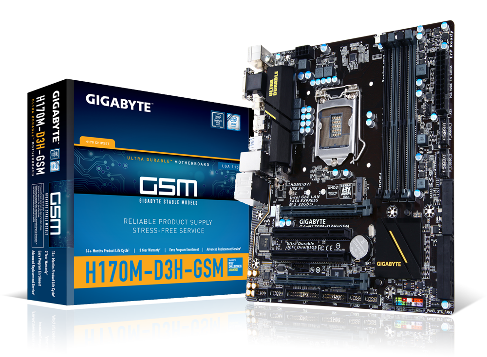 GA-H170M-D3H-GSM (rev. 1.0) Overview | Motherboard - GIGABYTE U.S.A.