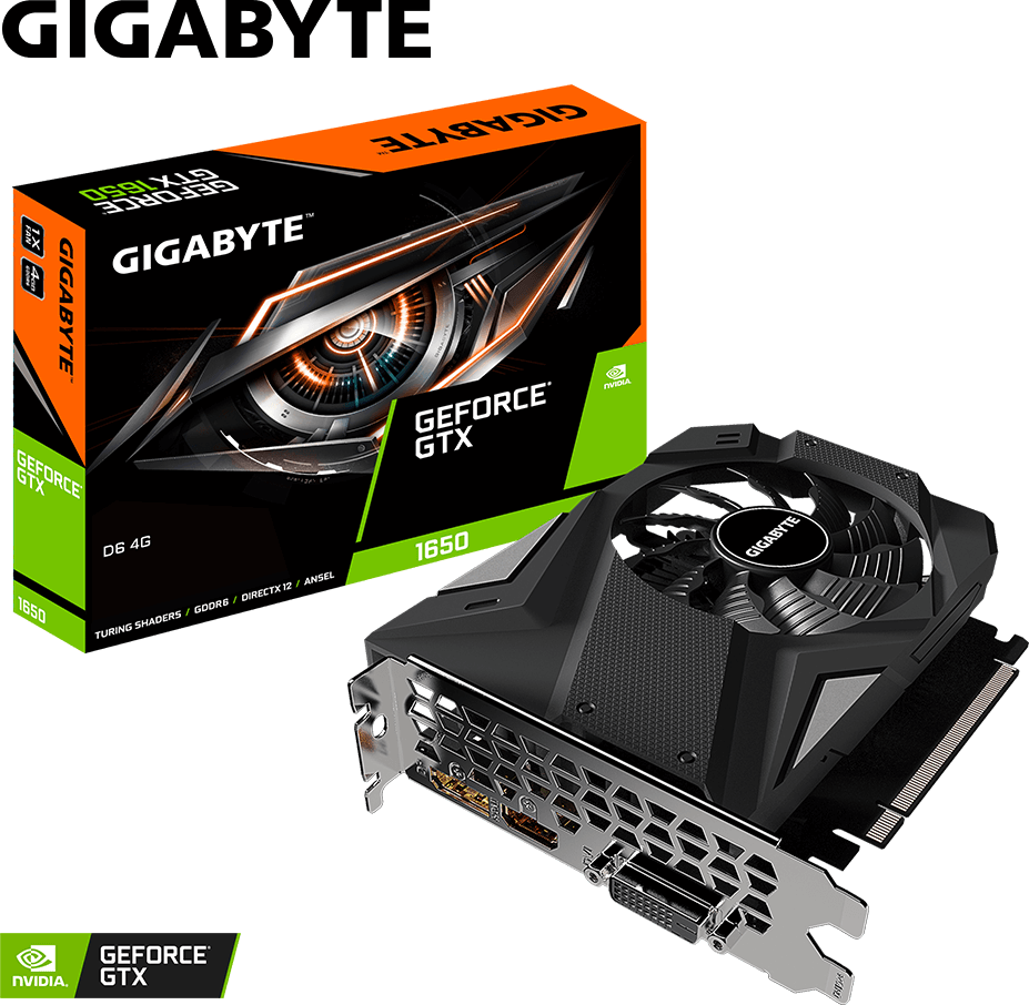 動作品 GeForce GTX 1650 DDR6 4G GeForce® GTX 1650 D6 4G (Rev. 1.0) Graphics Card - GIGABYTE Global