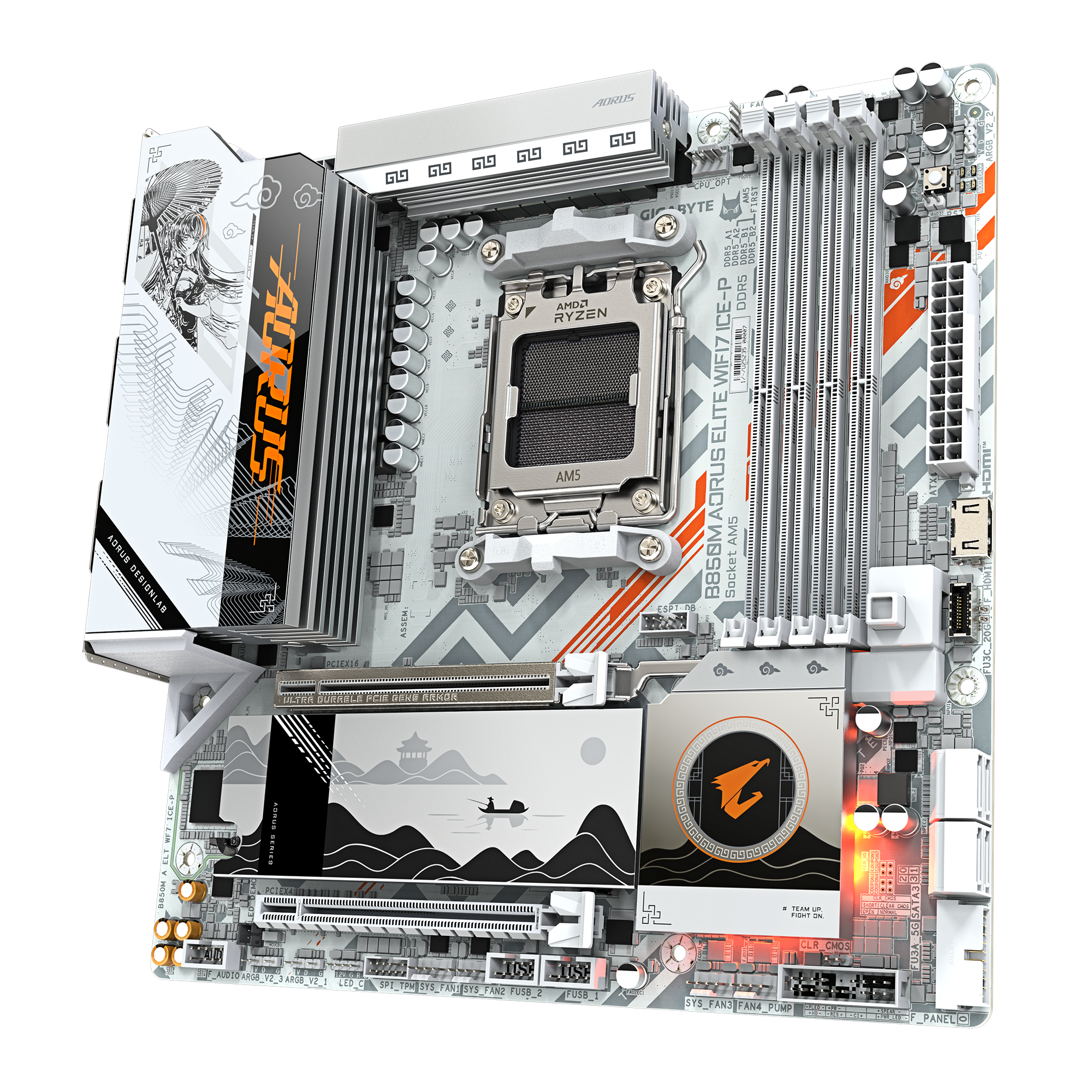 Imagen N°2 Mainboard Gigabyte B850m Aorus Elite Ice-p Wifi7 Am5 