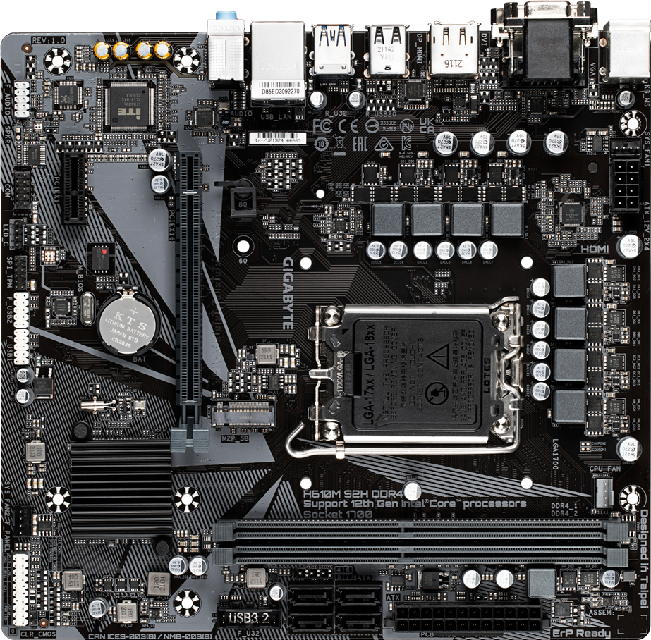 H610M S2H DDR4 (Rev. 1.0) Motherboard Specifications - GIGABYTE Global