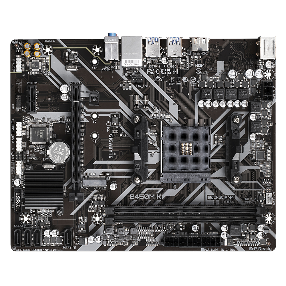 Gigabyte B450M K AMD AM4 DDR4 Micro-ATX Motherboard 4719331849801