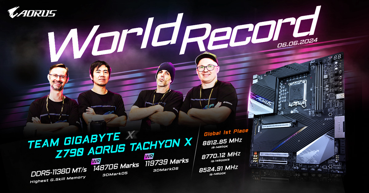 GIGABYTE Achieves New Milestones in Overclocking at G.SKILL’s OC Event for COMPUTEX 2024
