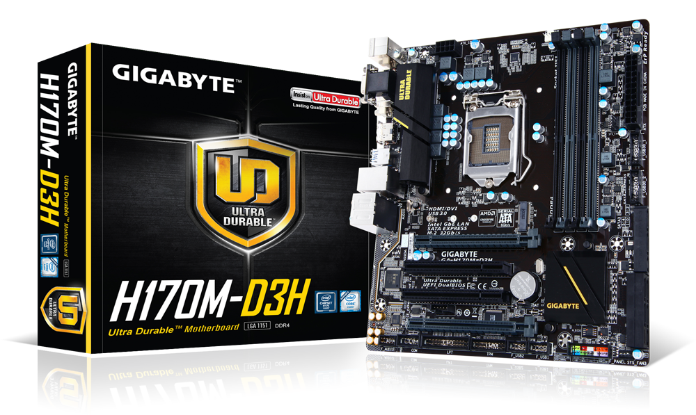 Placa base de escritorio Gigabyte Ultra Durable GA-H170M-D3H - Chipset Intel - Socket H4 LGA-1151 - GA-H170M-D3H