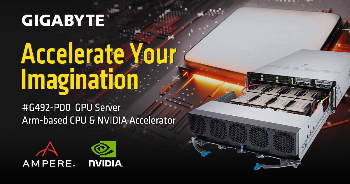 GIGABYTE, NVIDIA 베이스보드 가속기용 슈퍼차지 ARM 기반 프로세서 서버 출시