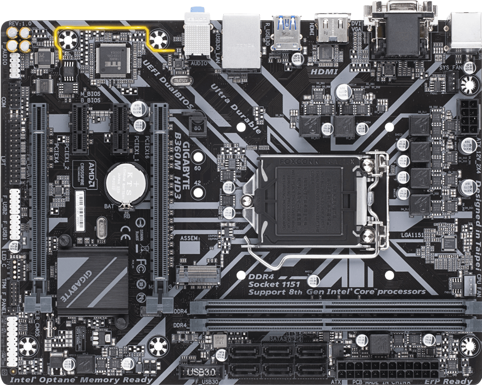 B360M HD3 (Rev. 1.0) Placas-mãe - GIGABYTE Brazil