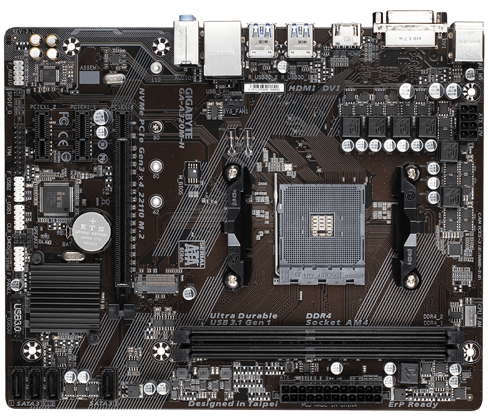 Gigabyte a320m h подключение